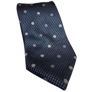Dormeuil Handmade Blue Patterned Silk Tie Men's Necktie Made In Paris France
